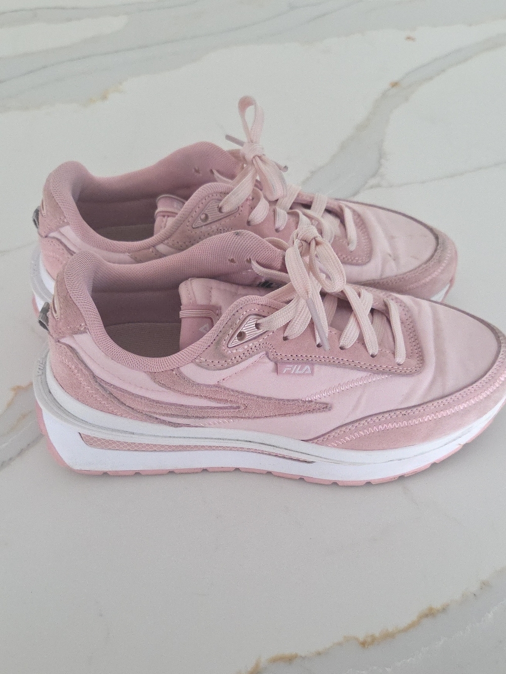 Fila Women’s Light Pink Chunky Lace-Up Sneakers